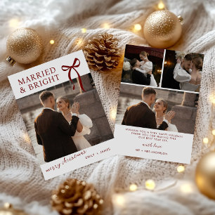Bow Married and Bright Christmas Holiday Card