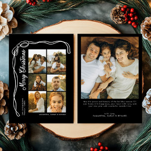 Bow Merry Christmas Family 7 Photos Holiday Card