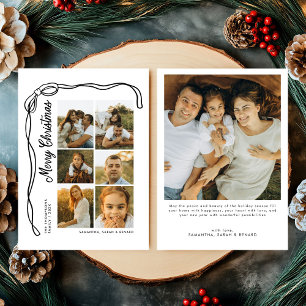 Bow Merry Christmas Family 7 Photos Holiday Card