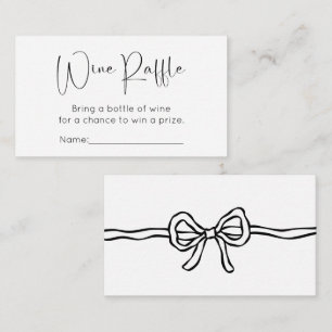 Bow Modern Script Bridal Shower Wine Raffle Enclosure Card