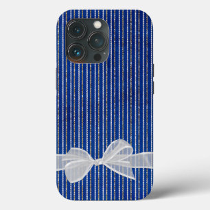 Bow On Glitter Stripes iPhone 13 Pro Case