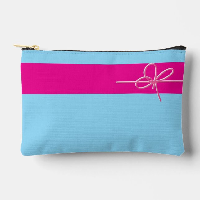 Bow on Pink Small Accessory Pouch (Front)