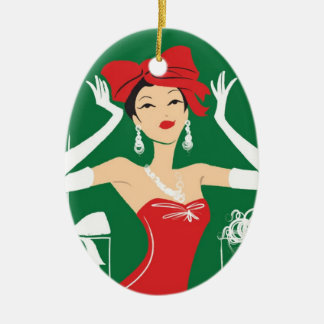 Bow on Top Oval Ornament