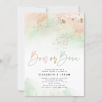 Bow or Beau Mint and Pink Gender Reveal Glitter