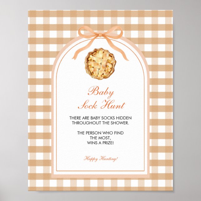 Bow Our Little Cutie Pie Baby Sock Game Poster (Front)