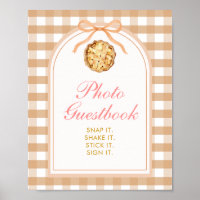 Bow Our Little Cutie Pie Photo Book Gingham Fall