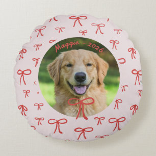 Bow Pattern Personalized Pet Photo Pillow