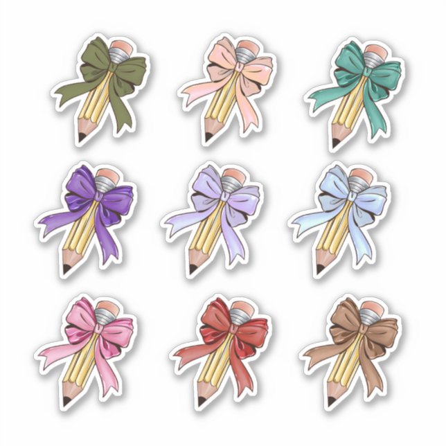 Bow Pencil Stickers (Front)