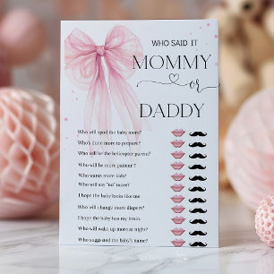 Bow Pink Baby Shower Games personalise