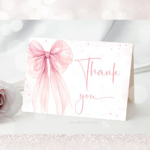 Bow Pink Coquette Baby Shower  Thank You Card