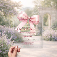 Bow pink girl clear luxury arch Confirmation