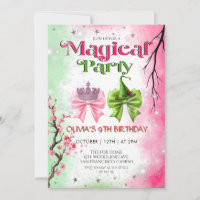 Bow pink & green Magical Witchy Birthday