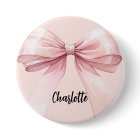 Bow pink name tag