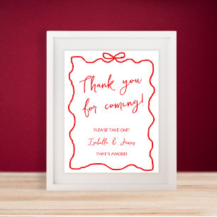 Bow Please Take One Favours Sign Couples Shower