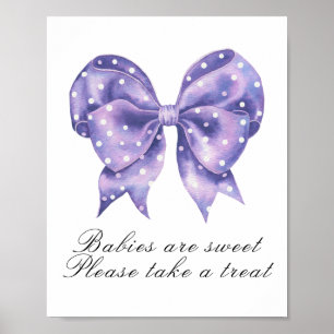 bow polka dot baby shower - babies sweet poster