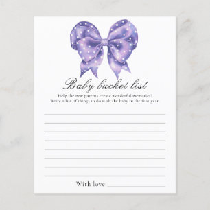 Bow polka dot baby shower - Baby bucket list