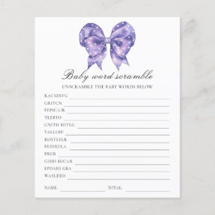 Bow polka dot baby shower - Baby Word Scramble