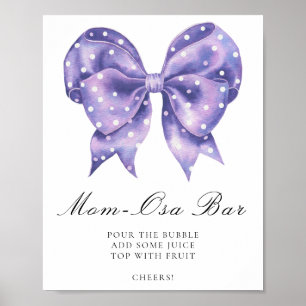 bow polka dot baby shower - bar poster