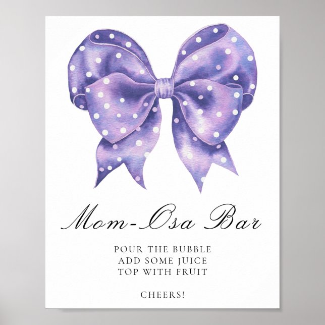 bow polka dot baby shower - bar poster (Front)