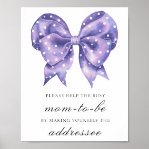 bow polka dot baby shower - busy mum poster