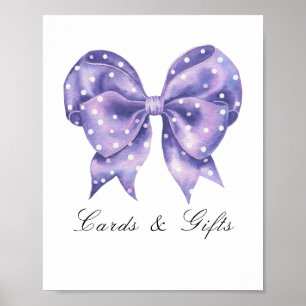 bow polka dot baby shower - cards gifts poster