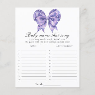 Bow polka dot baby shower - Name that song game