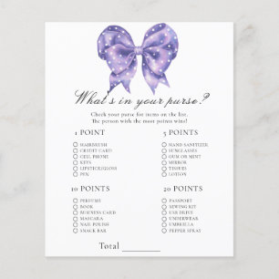 Bow polka dot baby shower - What's in your purse