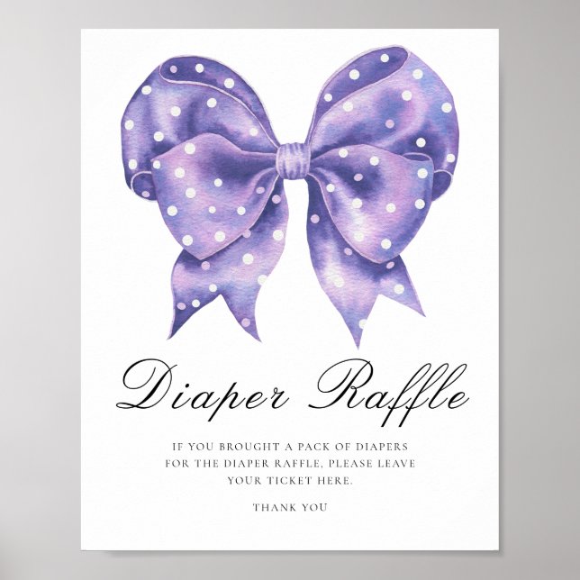bow polka dot diaper raffle poster (Front)