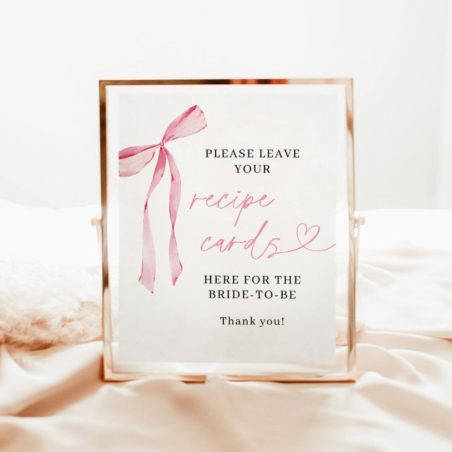 Bow Recipe Cards Sign | Bridal Shower Recipe Card  (Creator Uploaded)