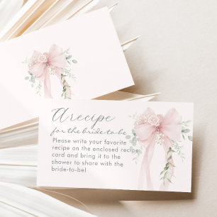 Bow Recipe for the bride Coquette Aesthetic Enclosure Card