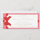 Bow Red Stripe Merry Christmas Gift Voucher Card