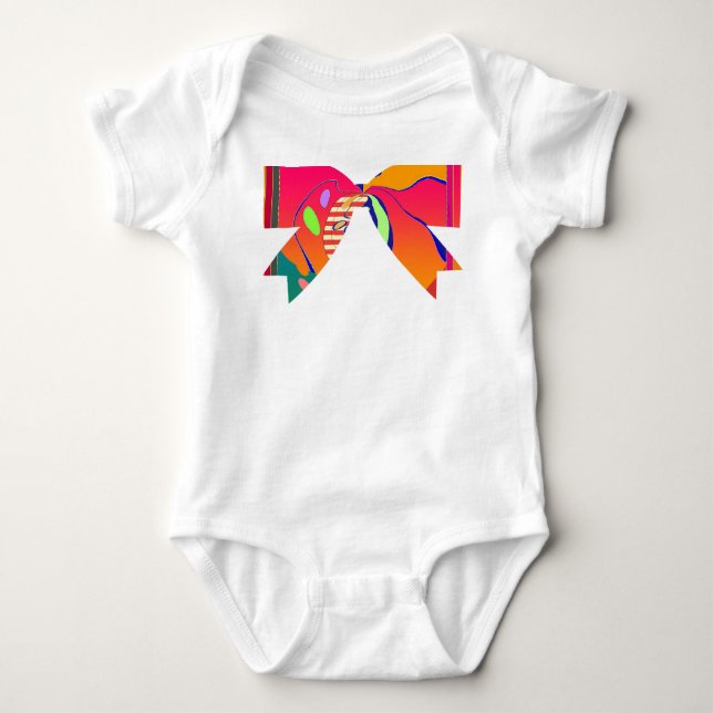 Bow Ribbon  Baby Bodysuit (Front)