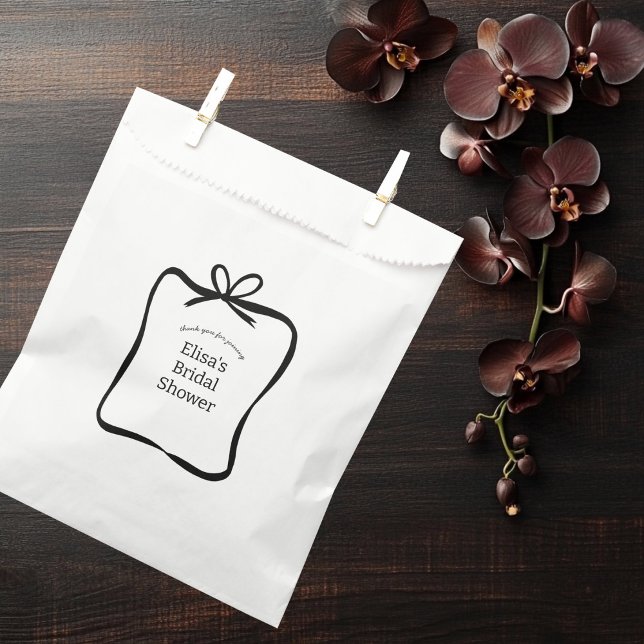 Bow Ribbon Frame Elegant Bridal Shower CUSTOM  Favour Bags (Bow Ribbon Frame Elegant Bridal Shower CUSTOM Favor Bag
)