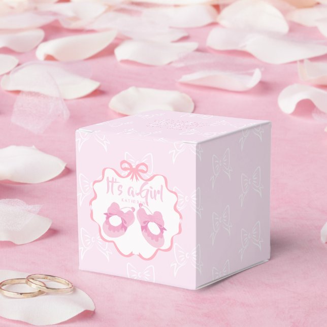 Bow Ribbon Its a Girl  Favour Box (Wedding)
