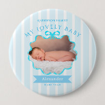 Bow Ribbon New Born Baby Boy Button