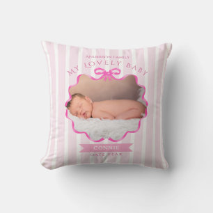 Bow Ribbon New Born Baby Girl Cushion