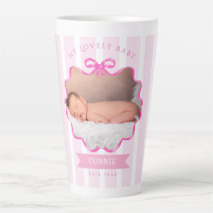 Bow Ribbon New Born Baby Girl Latte Mug