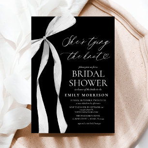 Bow Ribbon She's Tying the Knot Bridal Shower Invitation