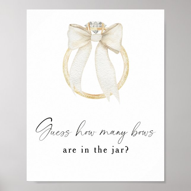Bow & Ring Bridal shower - How Many Bows Poster (Front)