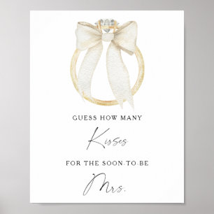 Bow & ring bridal shower How many kisses Poster