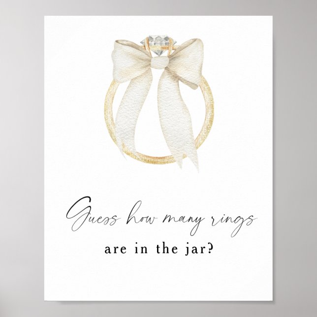 Bow & Ring Bridal shower - How Many Rings Poster (Front)