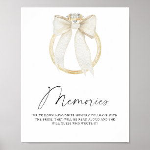 Bow & Ring Memories with the bride Poster