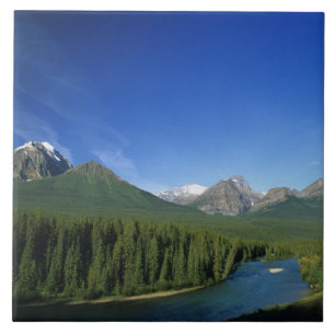 Bow River near Banff National Park in Alberta Tile