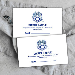 Bow Rookie Football Diaper Raffle Baby Shower Enclosure Card