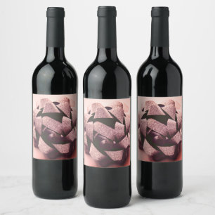 Bow rose gold present party bow wine label