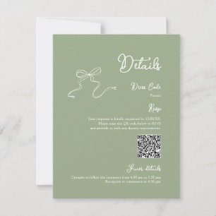 Bow Sage Green Details Qr code RSVP