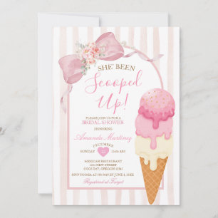 Bow She’s Been Scooped Up Bridal Shower Invitation