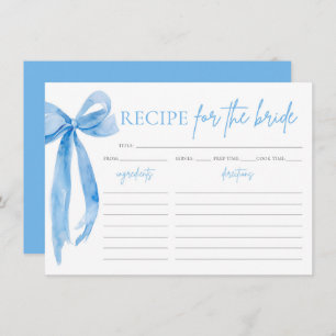 Bow She's Tying the Knot Bridal Shower Recipe Card