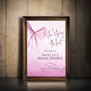 Bow She's Tying the Knot Bridal Shower Welcome Poster