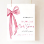 Bow She's Tying the Knot Bridal Shower Welcome Poster<br><div class="desc">Welcome your guests in style with our Pink Bow She's Tying the Knot Bridal Shower Welcome Poster. Adorned with a charming pink bow design, this poster sets the tone for a memorable celebration. Guide your guests to the festivities and create a warm atmosphere from the moment they arrive. Let this...</div>